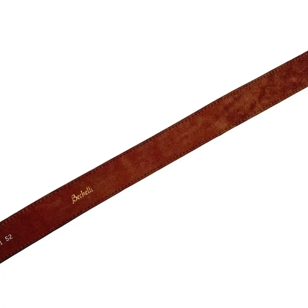 Bechelli Glazed Aniline Cowhide Leather Belt Strap Burgundy Size M 34–36